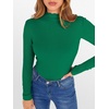 image:imageANRABESS Womens Lettuce Trim Mock Neck Long Sleeve Tops 2026 Casual Dressy Ribbed Knit Slim Fit Tee Shirt Fall Layer OutfitsGreen