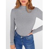 image:imageANRABESS Womens Lettuce Trim Mock Neck Long Sleeve Tops 2026 Casual Dressy Ribbed Knit Slim Fit Tee Shirt Fall Layer OutfitsGrey