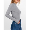 image:imageANRABESS Womens Lettuce Trim Mock Neck Long Sleeve Tops 2026 Casual Dressy Ribbed Knit Slim Fit Tee Shirt Fall Layer OutfitsGrey