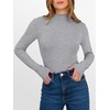 image:imageANRABESS Womens Lettuce Trim Mock Neck Long Sleeve Tops 2026 Casual Dressy Ribbed Knit Slim Fit Tee Shirt Fall Layer OutfitsGrey
