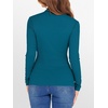 image:imageANRABESS Womens Lettuce Trim Mock Neck Long Sleeve Tops 2026 Casual Dressy Ribbed Knit Slim Fit Tee Shirt Fall Layer OutfitsLake Blue