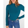 image:imageANRABESS Womens Lettuce Trim Mock Neck Long Sleeve Tops 2026 Casual Dressy Ribbed Knit Slim Fit Tee Shirt Fall Layer OutfitsLake Blue