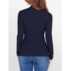 image:imageANRABESS Womens Lettuce Trim Mock Neck Long Sleeve Tops 2026 Casual Dressy Ribbed Knit Slim Fit Tee Shirt Fall Layer OutfitsNavy Blue