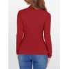 image:imageANRABESS Womens Lettuce Trim Mock Neck Long Sleeve Tops 2026 Casual Dressy Ribbed Knit Slim Fit Tee Shirt Fall Layer OutfitsRed
