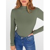 image:imageANRABESS Womens Lettuce Trim Mock Neck Long Sleeve Tops 2026 Casual Dressy Ribbed Knit Slim Fit Tee Shirt Fall Layer OutfitsSage Green