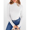 image:imageANRABESS Womens Lettuce Trim Mock Neck Long Sleeve Tops 2026 Casual Dressy Ribbed Knit Slim Fit Tee Shirt Fall Layer OutfitsWhite