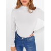 image:imageANRABESS Womens Lettuce Trim Mock Neck Long Sleeve Tops 2026 Casual Dressy Ribbed Knit Slim Fit Tee Shirt Fall Layer OutfitsWhite