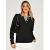 image:imageANRABESS Womens Long Sleeve Lightweight Pullover Sweaters  2 in 1 Fake Layer Crew Neck Soft Skin Friendly Button Sweater Tops Business Casual Office Daily Knit Outfit for Fall WinterBlack