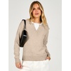 image:imageANRABESS Womens Long Sleeve Lightweight Pullover Sweaters  2 in 1 Fake Layer Crew Neck Soft Skin Friendly Button Sweater Tops Business Casual Office Daily Knit Outfit for Fall WinterAlmond