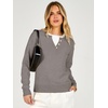 image:imageANRABESS Womens Long Sleeve Lightweight Pullover Sweaters  2 in 1 Fake Layer Crew Neck Soft Skin Friendly Button Sweater Tops Business Casual Office Daily Knit Outfit for Fall WinterGrey Khak
