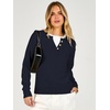 image:imageANRABESS Womens Long Sleeve Lightweight Pullover Sweaters  2 in 1 Fake Layer Crew Neck Soft Skin Friendly Button Sweater Tops Business Casual Office Daily Knit Outfit for Fall WinterNavy Blue