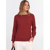 image:imageANRABESS Womens Long Sleeve Rolled Neck Casual Soft Lightweight Basic Pullover Sweater Top 2026 Fall Shirt Work OutfitsBrick Red