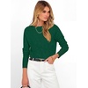 image:imageANRABESS Womens Long Sleeve Rolled Neck Casual Soft Lightweight Basic Pullover Sweater Top 2026 Fall Shirt Work OutfitsForest Green