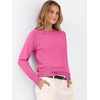 image:imageANRABESS Womens Long Sleeve Rolled Neck Casual Soft Lightweight Basic Pullover Sweater Top 2026 Fall Shirt Work OutfitsHot Pink