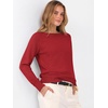 image:imageANRABESS Womens Long Sleeve Rolled Neck Casual Soft Lightweight Basic Pullover Sweater Top 2026 Fall Shirt Work OutfitsRed
