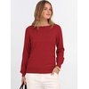 image:imageANRABESS Womens Long Sleeve Rolled Neck Casual Soft Lightweight Basic Pullover Sweater Top 2026 Fall Shirt Work OutfitsRed