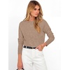 image:imageANRABESS Womens Long Sleeve Rolled Neck Casual Soft Lightweight Basic Pullover Sweater Top 2026 Fall Shirt Work OutfitsTan
