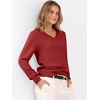 image:imageANRABESS Womens Long Sleeve V Neck Basic Sweaters  Classic Pullover TopsSoft LooseBusiness Casual WorkTravel VacationAll Day WearFall Spring OutfitsWinter Layer ClothingRed