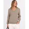 image:imageANRABESS Womens Long Sleeve V Neck Basic Sweaters  Classic Pullover TopsSoft LooseBusiness Casual WorkTravel VacationAll Day WearFall Spring OutfitsWinter Layer ClothingLight Camel