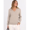 image:imageANRABESS Womens Long Sleeve V Neck Basic Sweaters  Classic Pullover TopsSoft LooseBusiness Casual WorkTravel VacationAll Day WearFall Spring OutfitsWinter Layer ClothingAlmond