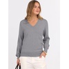 image:imageANRABESS Womens Long Sleeve V Neck Basic Sweaters  Classic Pullover TopsSoft LooseBusiness Casual WorkTravel VacationAll Day WearFall Spring OutfitsWinter Layer ClothingGrey