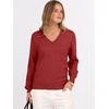 image:imageANRABESS Womens Long Sleeve V Neck Basic Sweaters  Classic Pullover TopsSoft LooseBusiness Casual WorkTravel VacationAll Day WearFall Spring OutfitsWinter Layer ClothingRed
