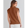 image:imageANRABESS Womens Mock Neck Sleeveless Sweater Vest Casual Cap Sleeve Knit Pullover Tank Tops 2026 Fall ClothesCaramel Orange