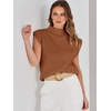 image:imageANRABESS Womens Mock Neck Sleeveless Sweater Vest Casual Cap Sleeve Knit Pullover Tank Tops 2026 Fall ClothesCaramel Orange