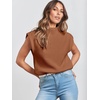 image:imageANRABESS Womens Mock Neck Sleeveless Sweater Vest Casual Cap Sleeve Knit Pullover Tank Tops 2026 Fall ClothesCaramel Orange
