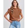 image:imageANRABESS Womens Mock Neck Sleeveless Sweater Vest Casual Cap Sleeve Knit Pullover Tank Tops 2026 Fall ClothesCaramel Orange