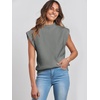 image:imageANRABESS Womens Mock Neck Sleeveless Sweater Vest Casual Cap Sleeve Knit Pullover Tank Tops 2026 Fall ClothesGray Green