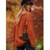 image:imageANRABESS Womens Oversized Casual Loose Slouchy Scoop V Neck Batwing Long Sleeve Knit 2026 Fall Pullover SweatersBrick