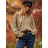 image:imageANRABESS Womens Oversized Casual Loose Slouchy Scoop V Neck Batwing Long Sleeve Knit 2026 Fall Pullover SweatersBrown