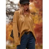 image:imageANRABESS Womens Oversized Casual Loose Slouchy Scoop V Neck Batwing Long Sleeve Knit 2026 Fall Pullover SweatersCamel