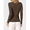 image:imageANRABESS Womens Ribbed Fitted Sweater Long Sleeve Shirts Scoop Neck Lightweight Casual Knit Slim Tops 2026 Fall OutfitsCoffee