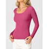 image:imageANRABESS Womens Ribbed Fitted Sweater Long Sleeve Shirts Scoop Neck Lightweight Casual Knit Slim Tops 2026 Fall OutfitsHot Pink
