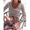 image:imageANRABESS Womens Ribbed Fitted Sweater Long Sleeve Shirts Scoop Neck Lightweight Casual Knit Slim Tops 2026 Fall OutfitsPurple Taupe