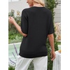 image:imageANRABESS Womens Short Sleeve Sweater Wool Blend Crewneck Lightweight Sweaters Top Summer Spring Business Casual OutfitsBlack