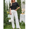 image:imageANRABESS Womens Short Sleeve Sweater Wool Blend Crewneck Lightweight Sweaters Top Summer Spring Business Casual OutfitsBlack