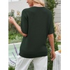 image:imageANRABESS Womens Short Sleeve Sweater Wool Blend Crewneck Lightweight Sweaters Top Summer Spring Business Casual OutfitsDark Green