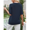image:imageANRABESS Womens Short Sleeve Sweater Wool Blend Crewneck Lightweight Sweaters Top Summer Spring Business Casual OutfitsDark Teal