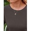 image:imageANRABESS Womens Short Sleeve Sweater Wool Blend Crewneck Lightweight Sweaters Top Summer Spring Business Casual OutfitsDrak Taupe