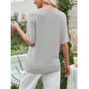 image:imageANRABESS Womens Short Sleeve Sweater Wool Blend Crewneck Lightweight Sweaters Top Summer Spring Business Casual OutfitsLight Grey