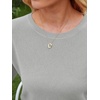 image:imageANRABESS Womens Short Sleeve Sweater Wool Blend Crewneck Lightweight Sweaters Top Summer Spring Business Casual OutfitsLight Grey