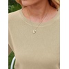 image:imageANRABESS Womens Short Sleeve Sweater Wool Blend Crewneck Lightweight Sweaters Top Summer Spring Business Casual OutfitsParchment