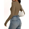 image:imageANRABESS Womens Wool Blend Long Sleeve V Neck Shirts  Comfy Soft Top Slim Fit Knit Daily Travel Going Out Clothes Basic Casual Fall Spring Transition OutfitsLight Brown
