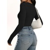 image:imageANRABESS Womens Wool Blend Long Sleeve V Neck Shirts  Comfy Soft Top Slim Fit Knit Daily Travel Going Out Clothes Basic Casual Fall Spring Transition OutfitsBlack