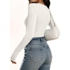 image:imageANRABESS Womens Wool Blend Long Sleeve V Neck Shirts  Comfy Soft Top Slim Fit Knit Daily Travel Going Out Clothes Basic Casual Fall Spring Transition OutfitsWhite