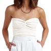 image:imageANRABESS Tube Tops for Women Strapless Twist Knot Corset Rib Knit Slim Fit Medium Stretch Sexy Tank for PartyampGoing OutWhite