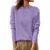 image:imageANRABESS Womens 100 Wool Sweaters Crewneck Long Sleeve Work Business Casual Basic Sweater Tops 2026 Fall OutfitsLight Purple